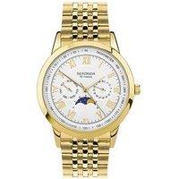 Sekonda Mens Armstrong Gold Stainless Steel Bracelet With Silver White Dial Analogue Watch