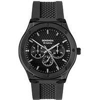 Sekonda Mens Titan Black Silicone Bracelet With Black Dial Analogue Watch