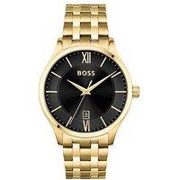 Boss Black Dial Gold Bracelet Watch