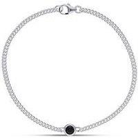 The Love Collection Gents Sterling Silver 4Mm Black Cz Bracelet