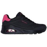 Skechers Uno Pop Back Suede Trainer - Black