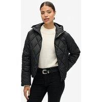 Superdry Hooded Quilted Liner Jacket - Black