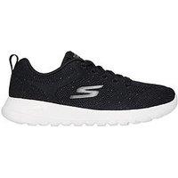 Skechers Go Walk Joy Engineered Knitted Trainer - Black Textile/Rose Gold Trim