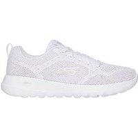 Skechers Go Walk Joy Engineered Knitted Trainer - White Textile/Rose Gold Trim