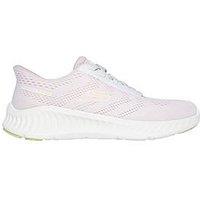 Skechers Go Walk Now Slip-Ins Engineered Mesh Bungee Trainer - White /Pink Trim
