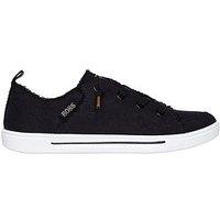 Skechers B Cute 2.0 Slip On Faux Lace Canvas Trainer - Black Canvas