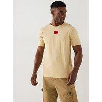Hugo Diragolino212 Regular Fit Centre Patch Logo T-Shirt - Beige