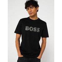 Boss Te Logo Texture Regular Fit T-Shirt - Black