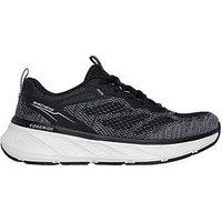 Skechers Edgeride Engineered Knitted Lace-Up Trainer - Black Knit/Lavender Trim
