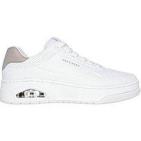 Skechers Uno Court Embossed Duraleather Lace Up Fashion Sneakers - Duraleather/ Natural Trim