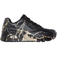 Skechers Uno Duraleather Marble Printed Trainer - Black Duraleather