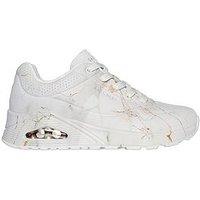 Skechers Uno Marbel Marvel Duraleather Trainer - Cream