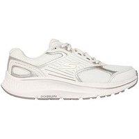 Skechers Go Run Consistent 2.0 Leather Overlay Lace Up W/ Athletic Mesh Natural Leather/Gold Trim
