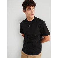 Hugo Dalile Regular Fit Centre Stacked Logo T-Shirt - Black