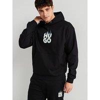 Hugo Defnio Relaxed Fit Smoky Logo Overhead Hoodie - Black