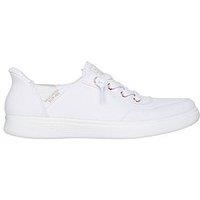 Skechers Skip Cute Slip-Ins Canvas Faux Lace Trainer - White Canvas