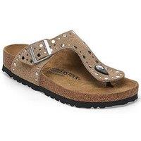 Birkenstock Gizeh Rivet Suede Sandal - Taupe
