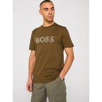 Boss Te Logotexture Regular Fit T-Shirt - Khaki
