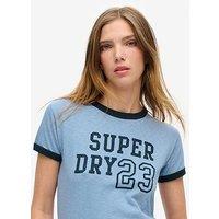 Superdry Athletic Essentials Ringer Fitted T-Shirt - Blue
