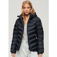 Superdry Hooded Fuji Padded Jacket - Navy