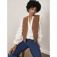 Mint Velvet Suede Waistcoat - Tan