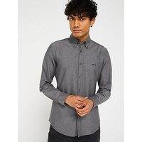 Boss Rickert Button Down Regular Fit Oxford Shirt - Grey