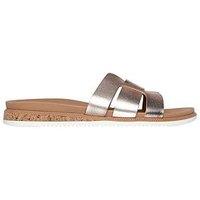 Skechers Desert Kiss Low Duraleather Strap Slide - Rose Gold