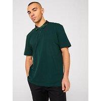 Boss Pe_Jungle Camo Collar Relaxed Fit Polo Shirt - Dark Green