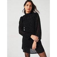 V By Very Animal Devore Mini Dress - Black