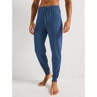 Boss Waffle Cuffed Loungewear Pants-Blue