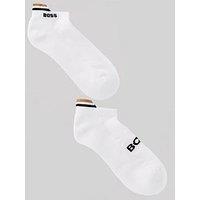 Boss 2 Pack Of Iconic Heel Trip Loop Trainer Socks - White