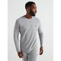 Boss Regular Fit Waffle Loungewear Long Sleeve Top-Grey