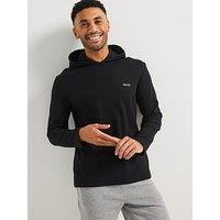 Boss Regular Fit Waffle Loungewear Hoodie-Black