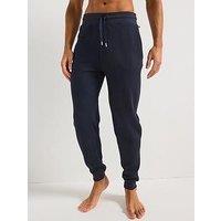 Boss Structure Heavy Waffle Cuffed Loungewear Pants -Navy