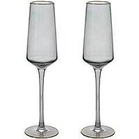 Hestia Serene Space Grey Gin Champagne Flutes &Ndash; Set Of 2
