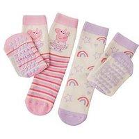 Totes Totes2Pk Original Peppa Pig Slipper Sock - Multi