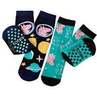 Totes Totes2Pk Original George Pig Slipper Sock - Multi