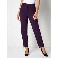 Roman Short Straight Leg Stretch Trouser - Plum