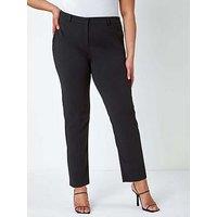 Roman Curve Straight Smart Trousers - Black