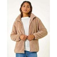 Roman Soft Sherpa Fleece Jacket - Taupe