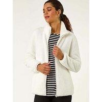 Roman Soft Sherpa Fleece Jacket - White
