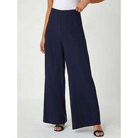 Roman Petite Wide Leg Stretch Trouser - Navy