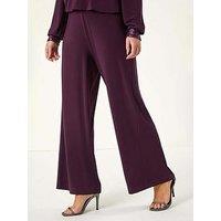 Roman Petite Wide Leg Stretch Trouser - Plum