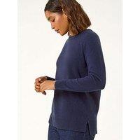Roman Plain Soft Crew Neck Jumper - Midnight Blue