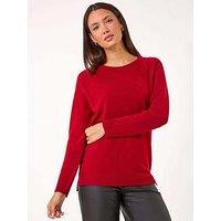 Roman Plain Soft Crew Neck Jumper - Red