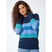 Roman Shimmer Stripe Stretch Jumper - Blue