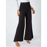 Roman Wide Leg Stretch Trousers - Black