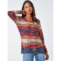 Roman Mixed Yarn Pocket Detail Jumper - Multi