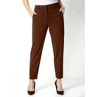 Roman Short Straight Leg Stretch Trouser - Chocolate