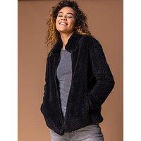 Roman Soft Sherpa Fleece Jacket - Black
